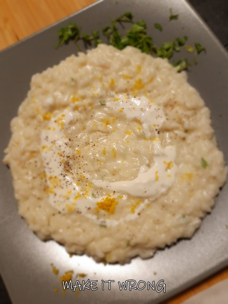 risotto al limone e stracciatella