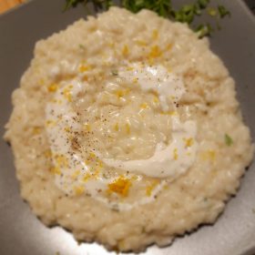 risotto al limone e stracciatella