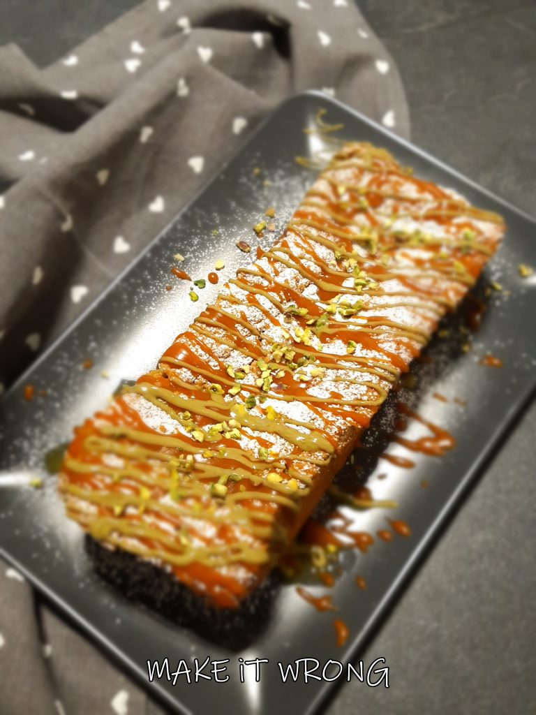 Financier al pistacchio e caramello salato