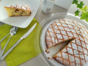 Torta ricotta e gocce di cioccolato fondente