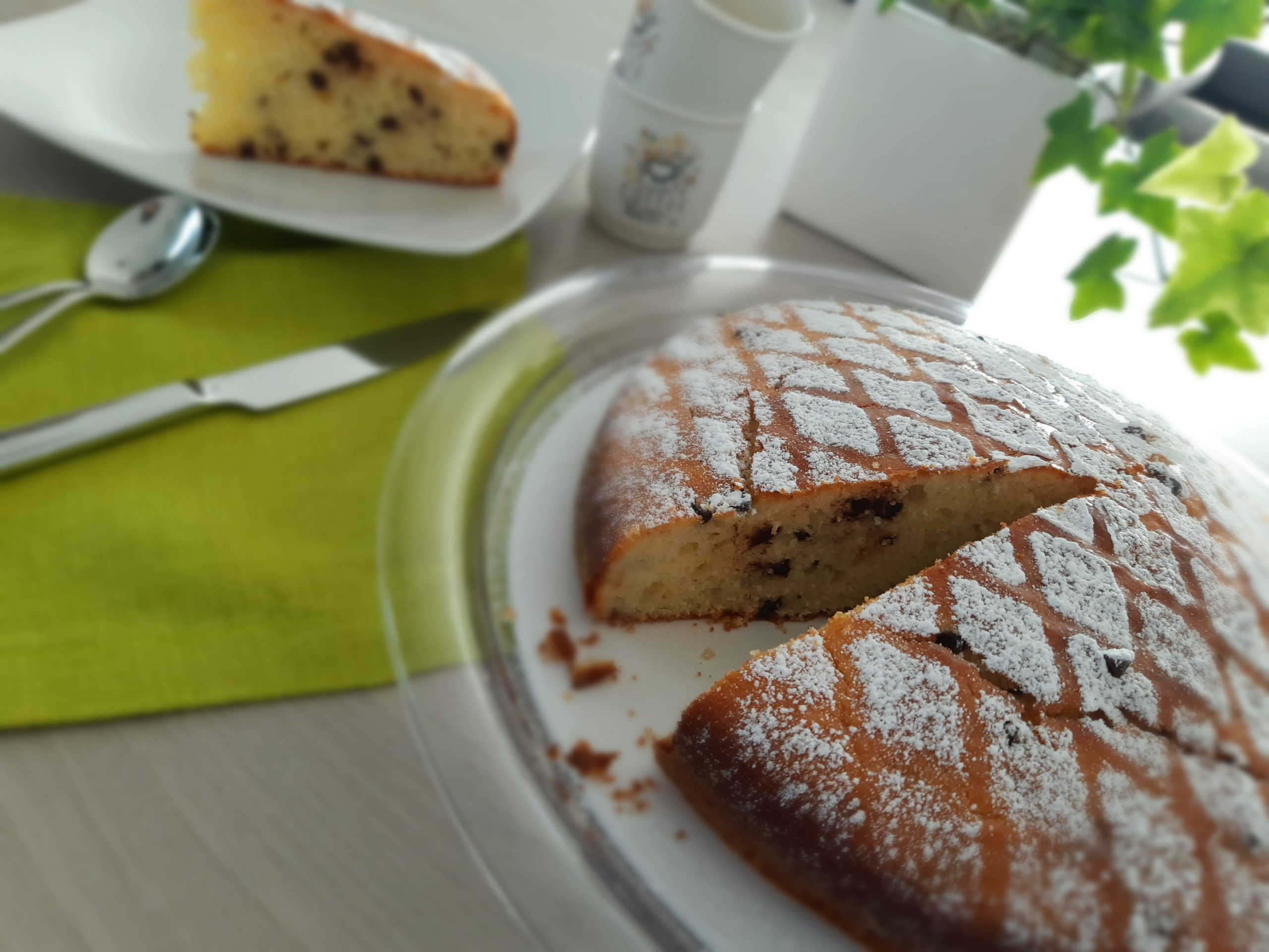 Torta ricotta e gocce di cioccolato fondente