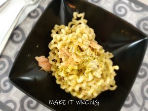 Pasta pistacchio e salmone