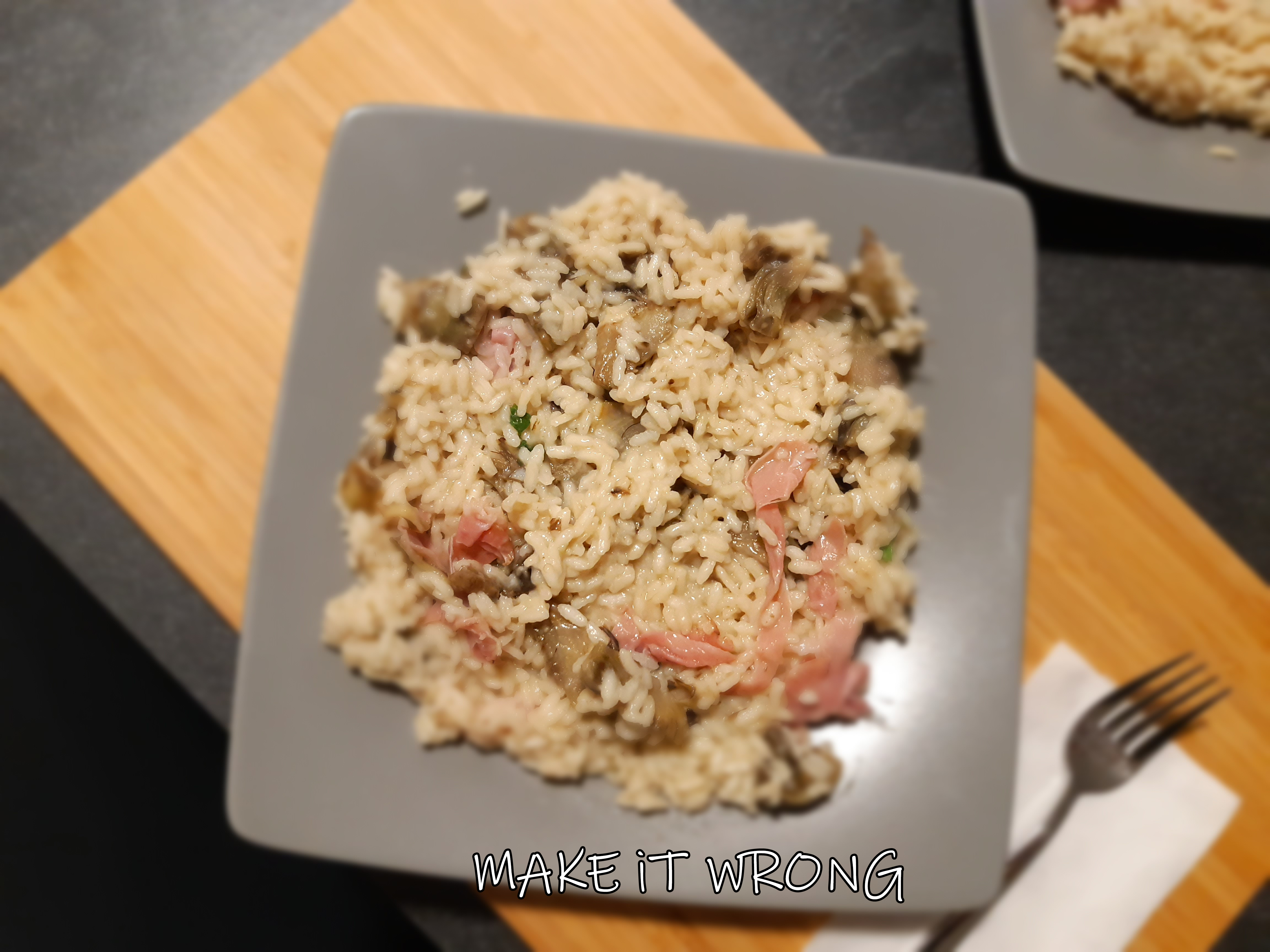 Risotto carciofi e speck