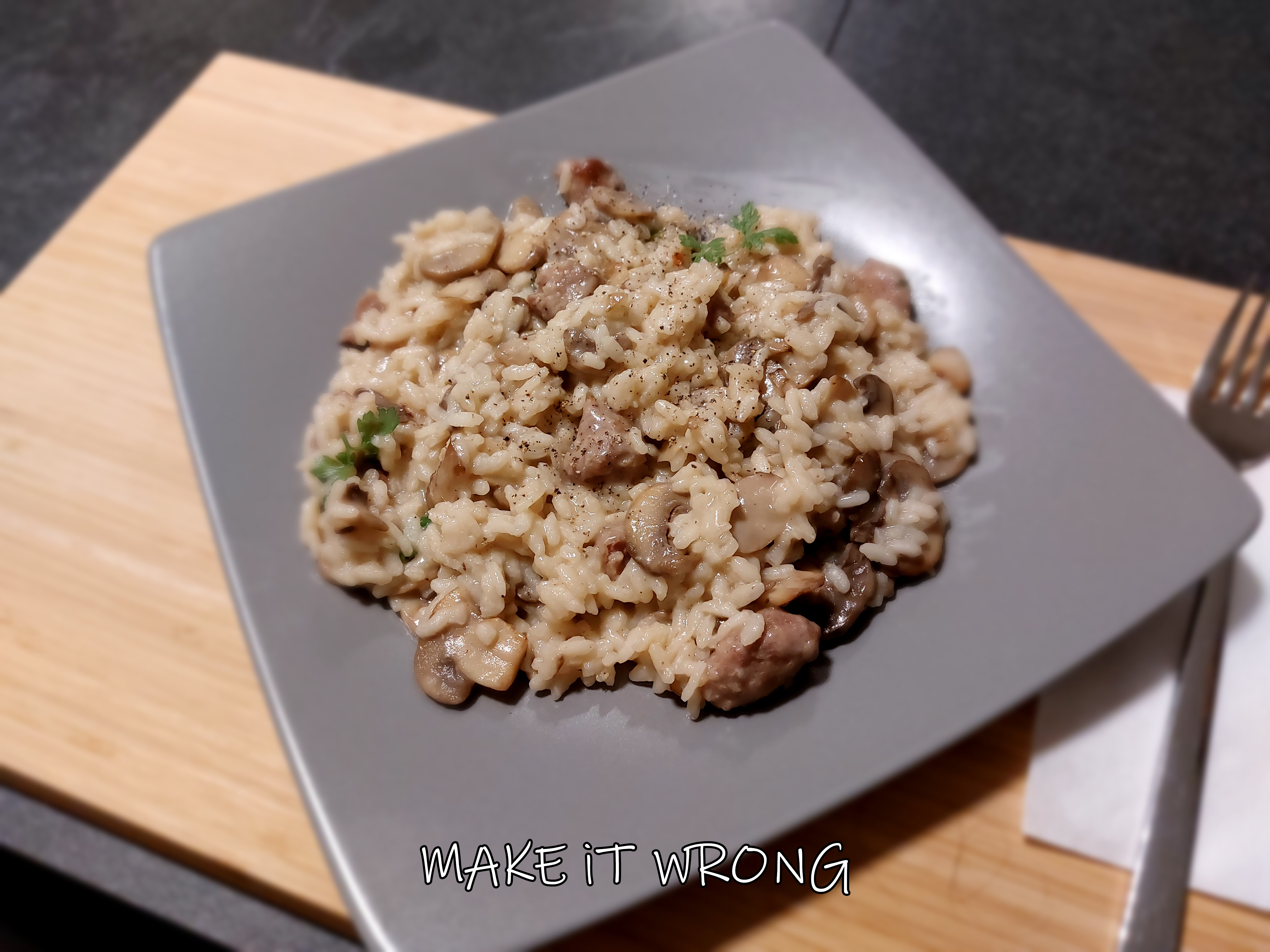 Risotto funghi e salsiccia