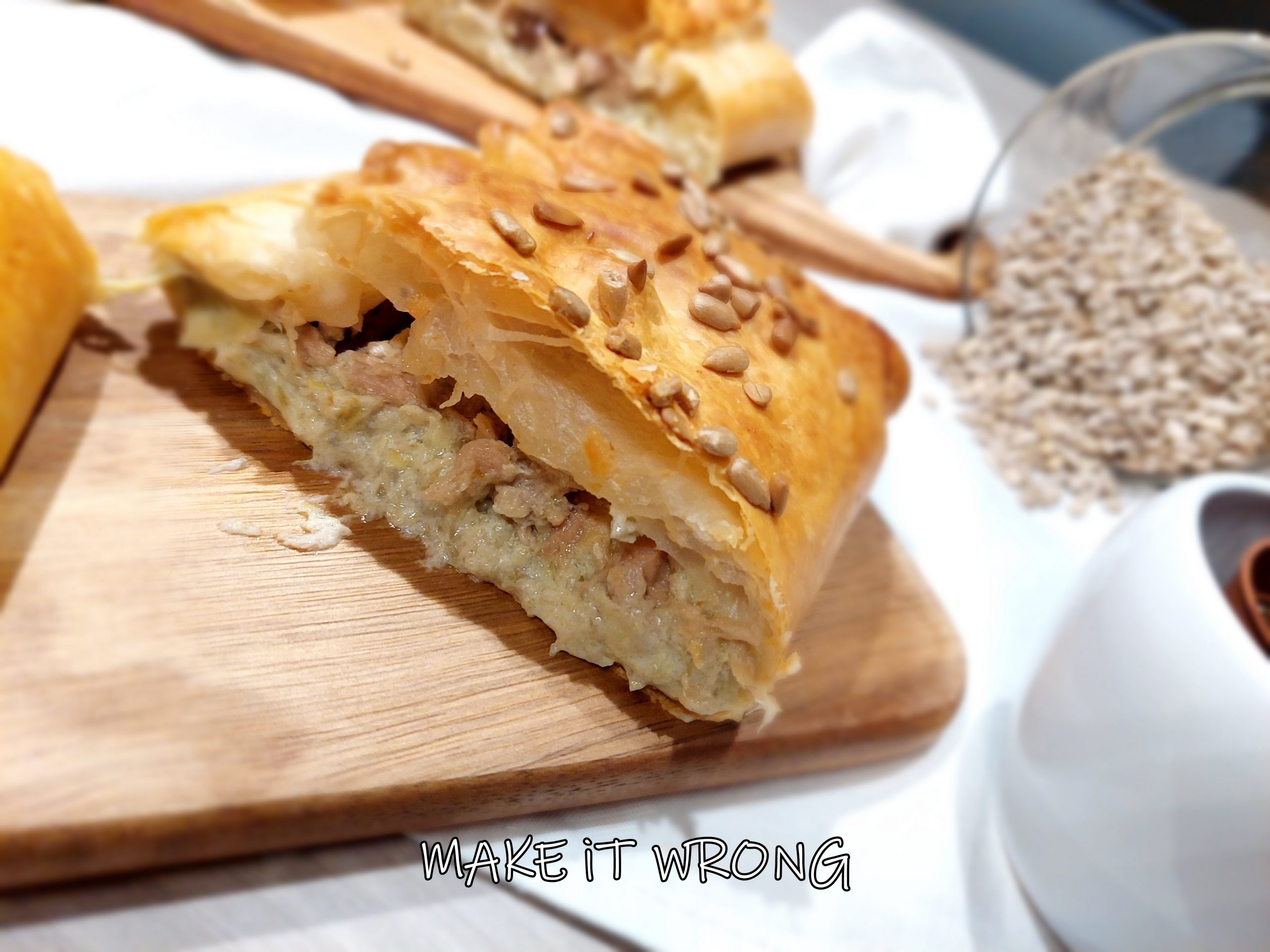 Strudel con crema di carciofi e tonno