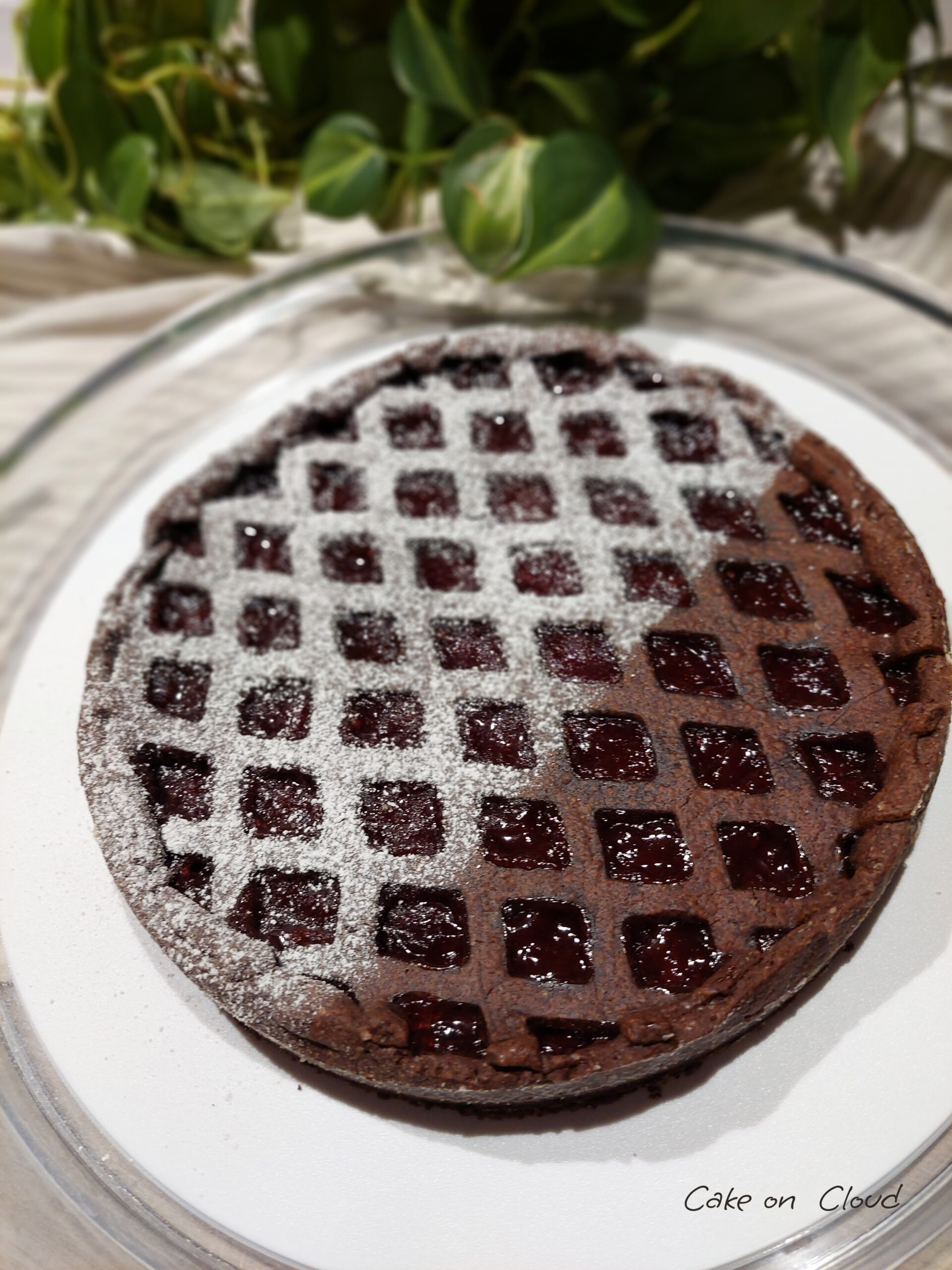 Crostata al cioccolato e susine rosse