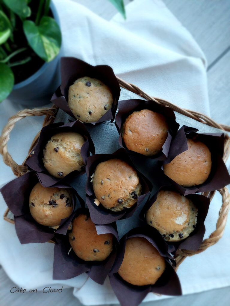 Muffin con gocce di cioccolato vegani