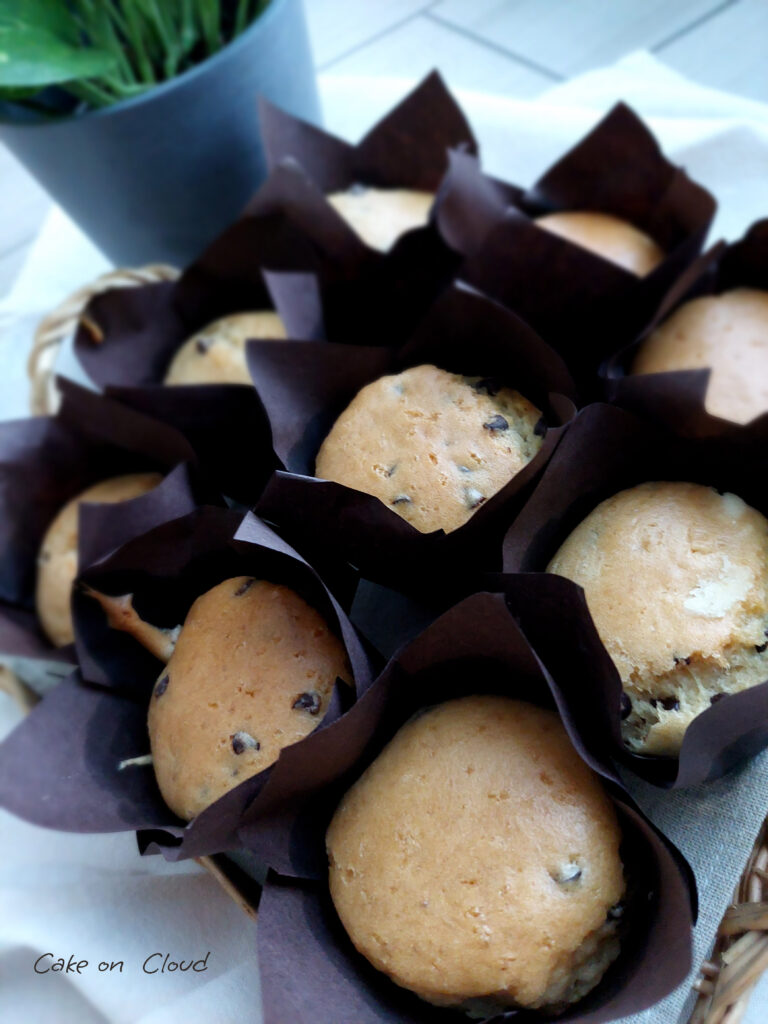 Muffin con gocce di cioccolato vegani