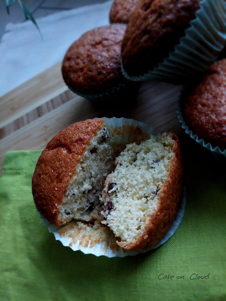 Muffin kiwi e gocce di cioccolato