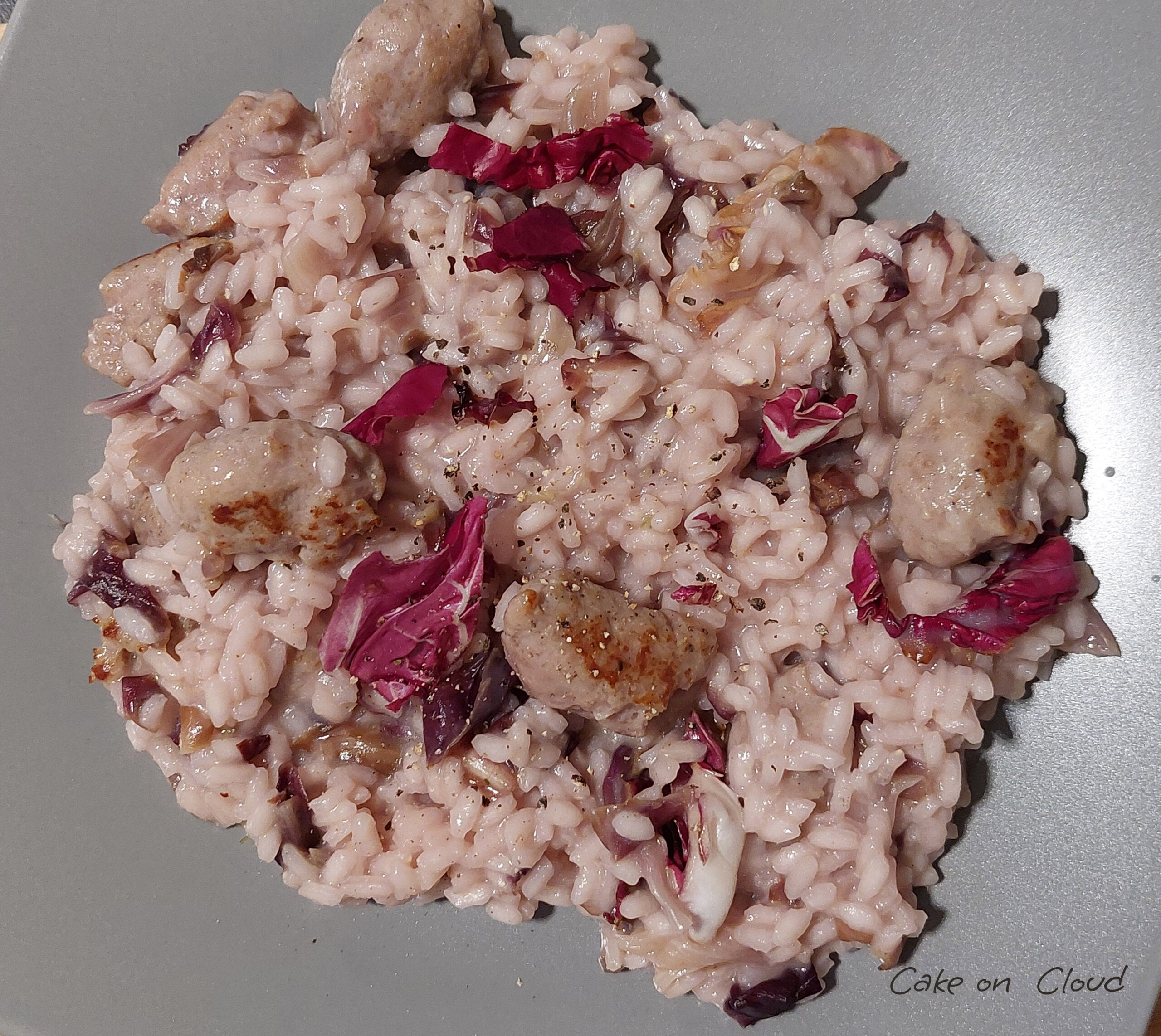 Risotto radicchio e salsiccia