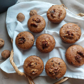 Muffin noci e gocce cioccolato fondente vegan