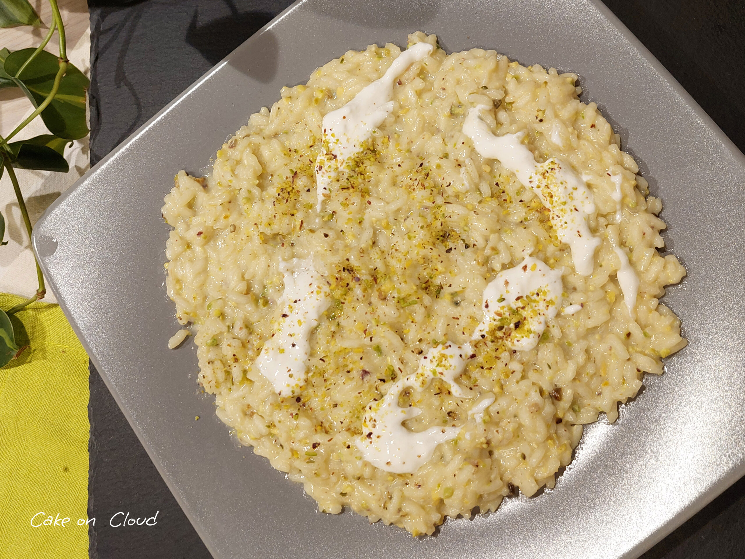 Risotto pistacchio e stracciatella