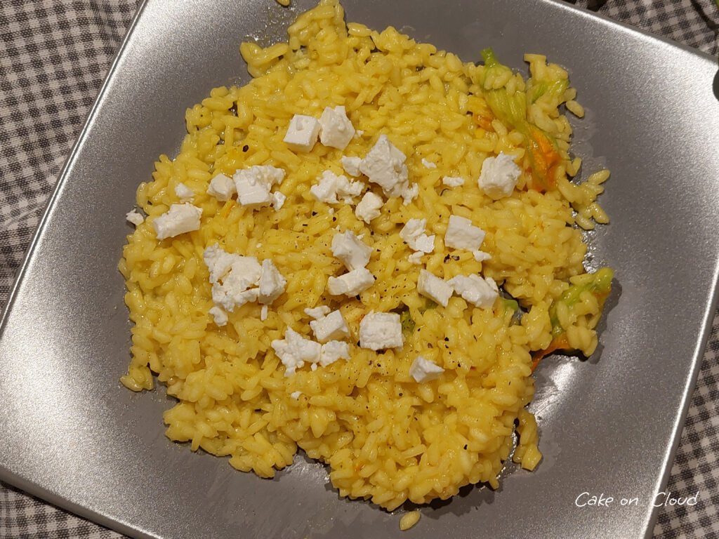 Risotto fiori di zucca e feta