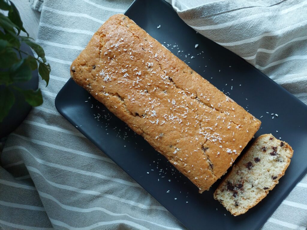 Plumcake cocco e gocce di cioccolato – vegan