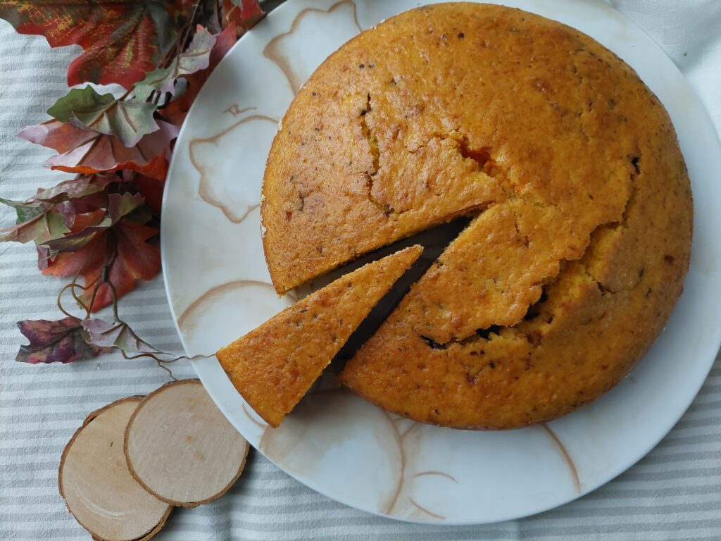 Torta alla zucca e gocce di cioccolato