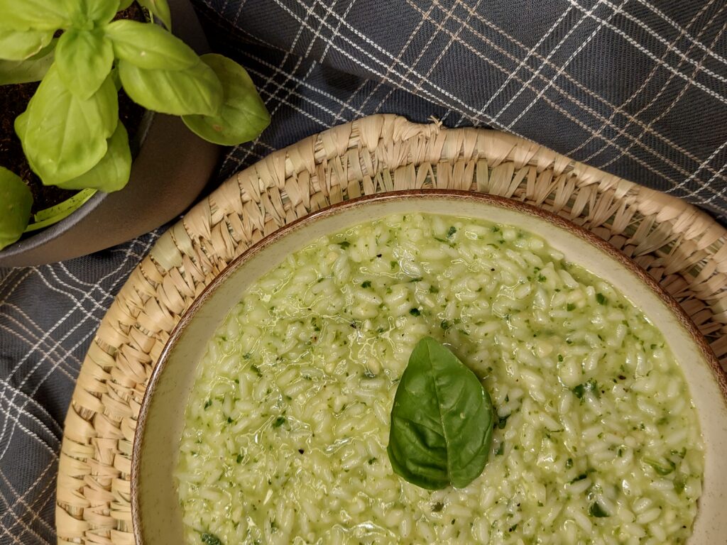 Risotto al pesto di basilico