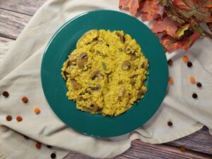 Risotto funghi champignon e zafferano