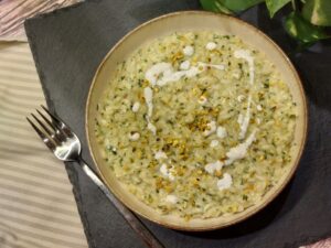 Risotto pistacchio e stracciatella