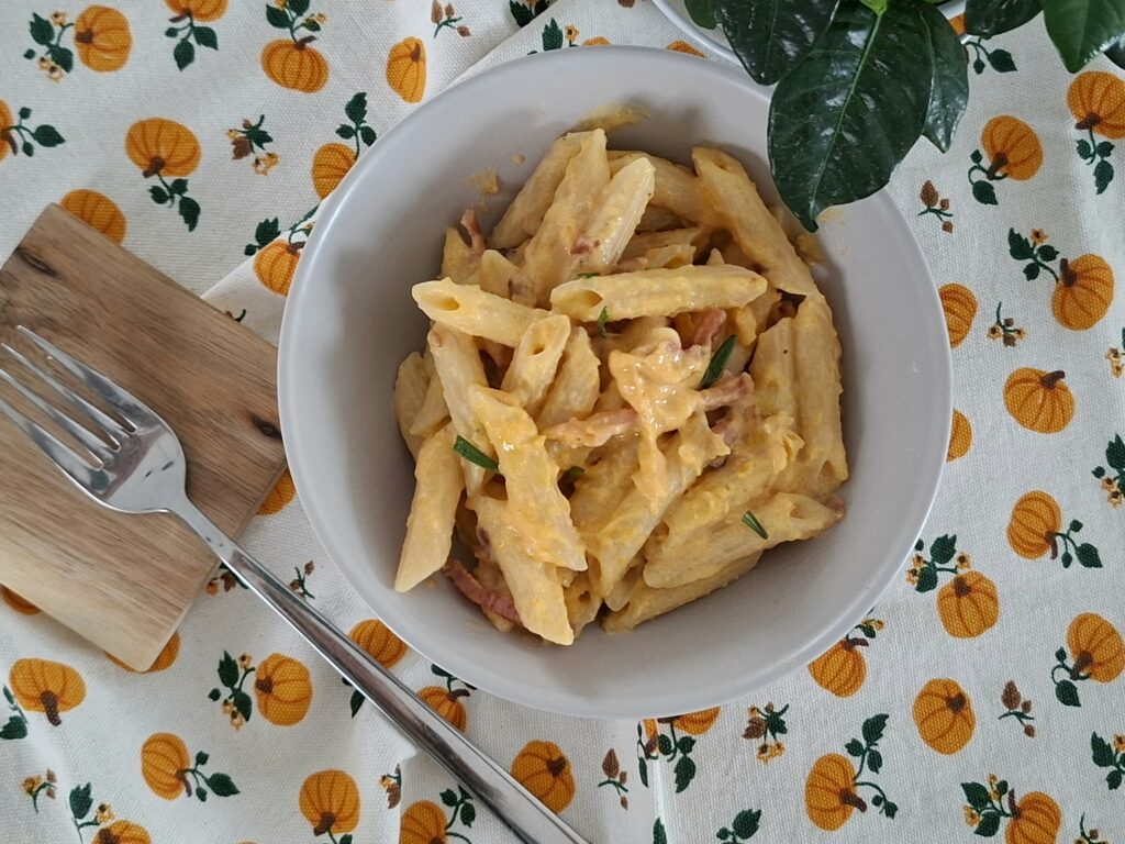 Pasta zucca e speck