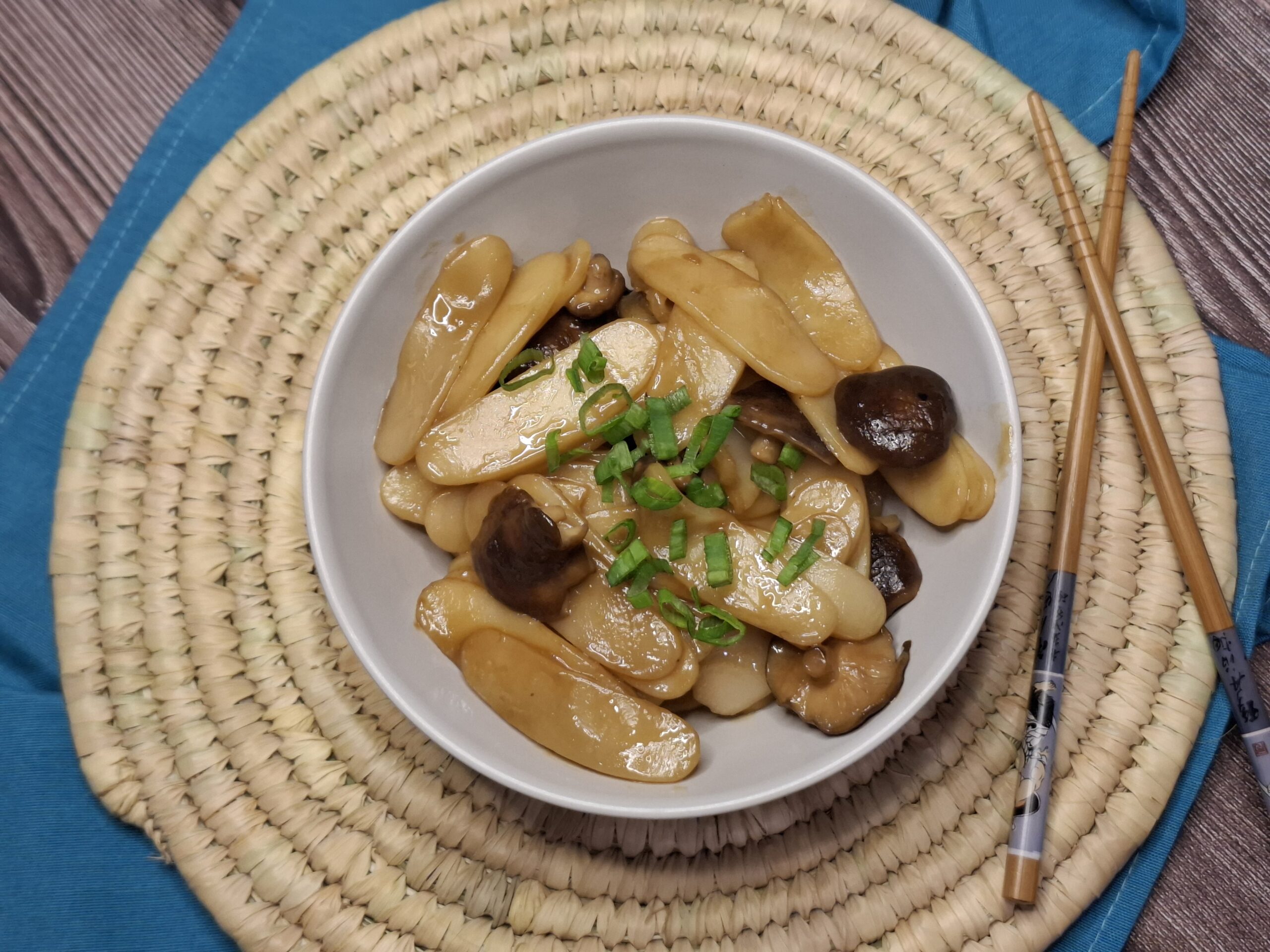 Gnocchi di riso saltati con funghi shiitake